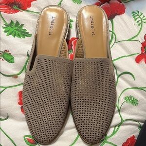 Indigo Women's Taupe Perforated Slip-On Flats
